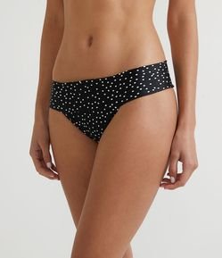 Biquíni Calcinha Pala Larga em Poliamida com Estampa Poá