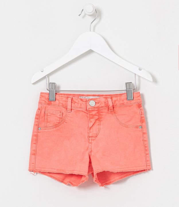 Short Infantil em Jeans com Barra Desfiada - Tam 1 a 5 anos