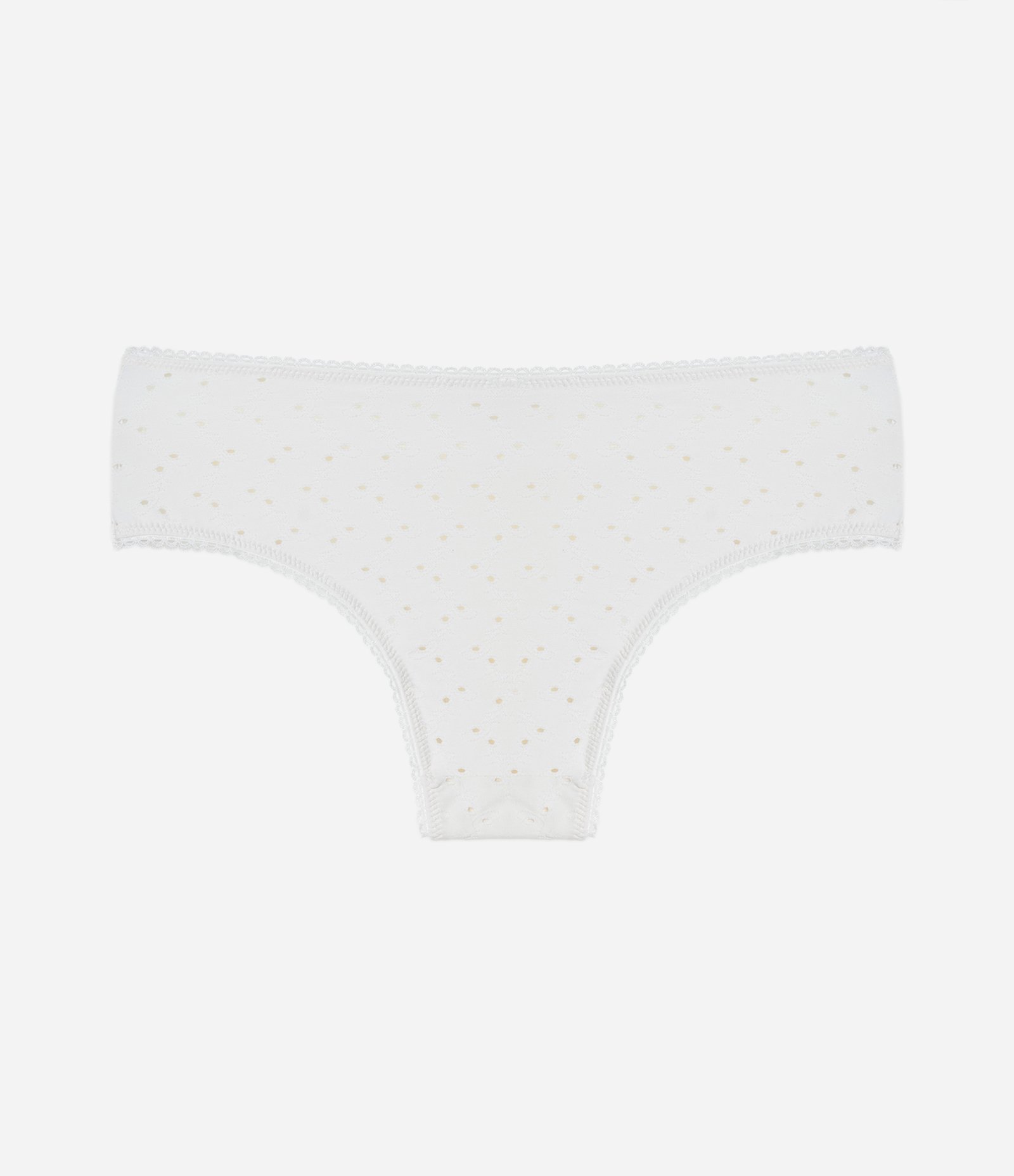 Calcinha Boyshort em Microfibra Bordada com Renda Floral Branco 5
