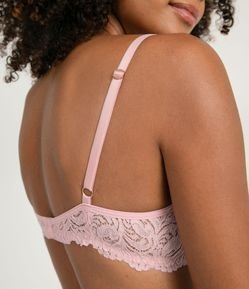 Sutiã Base em Renda Rústica com Bojo Oco