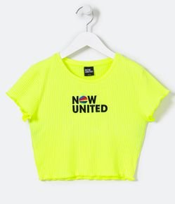 Blusa Infantil Canelada com Logo Bordado de Now United - Tam 9 a 14 anos