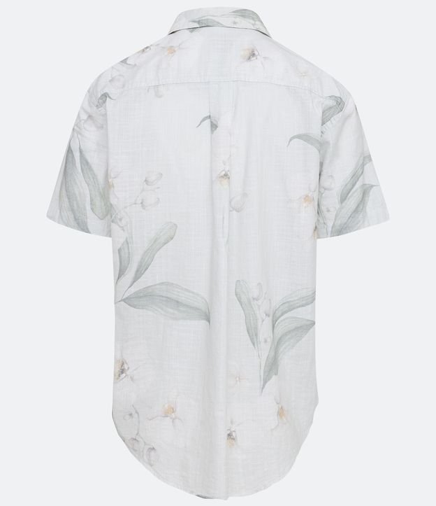 Camisa Comfort em Algodão com Estampa de Orquídeas Branco 6