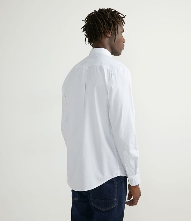Camisa Manga Larga con Estampado Discreta Blanco 2
