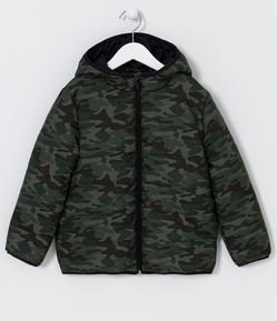 Jaqueta Infantil em Microfibra com Estampa Camuflada - Tam 5 a 14 anos
