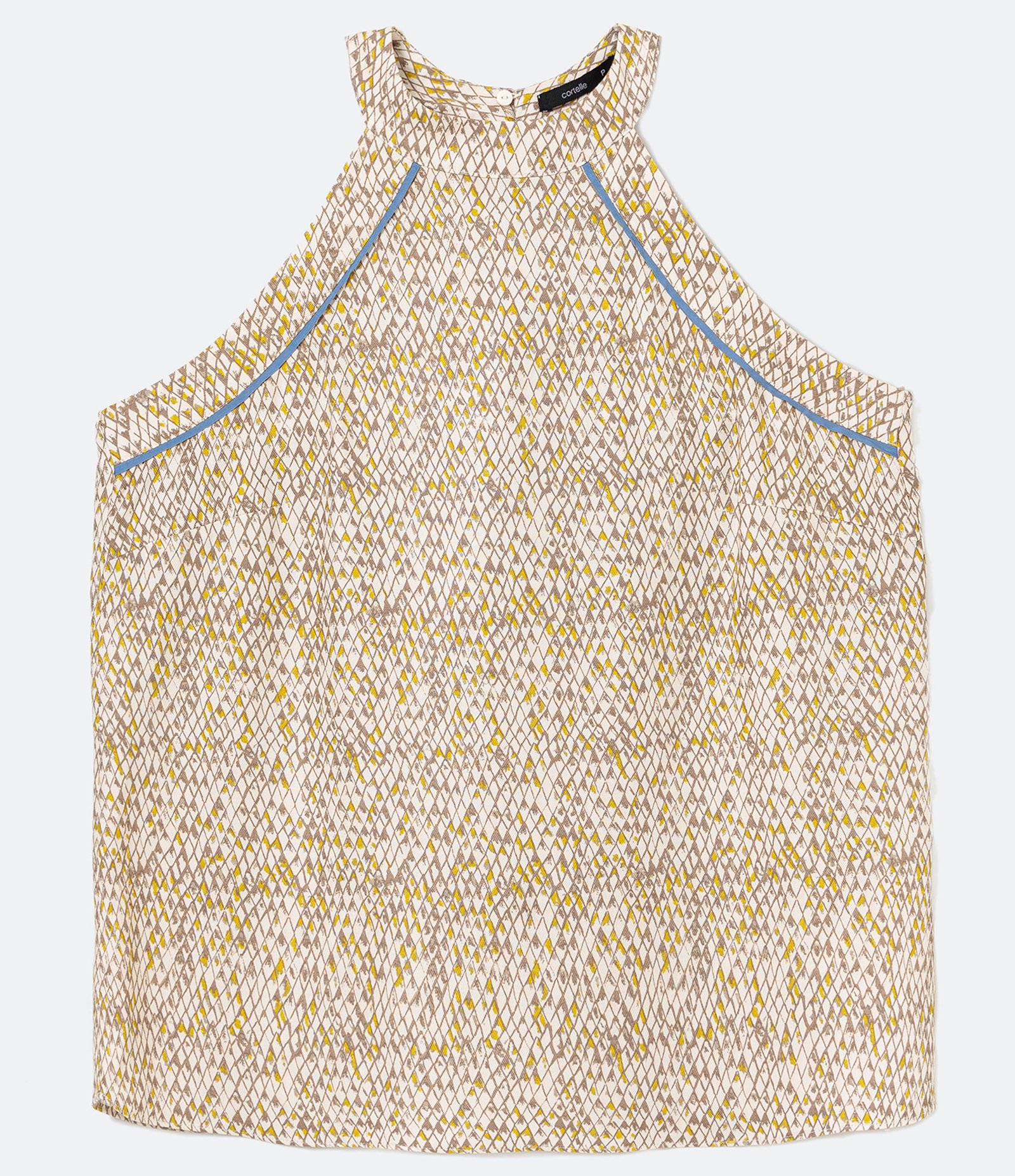 Blusa Regata em Viscose com Animal Print Cobra e Vivo Contrastante Marrom 5