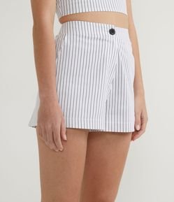 Short Alfaiataria em Algodão Listrado