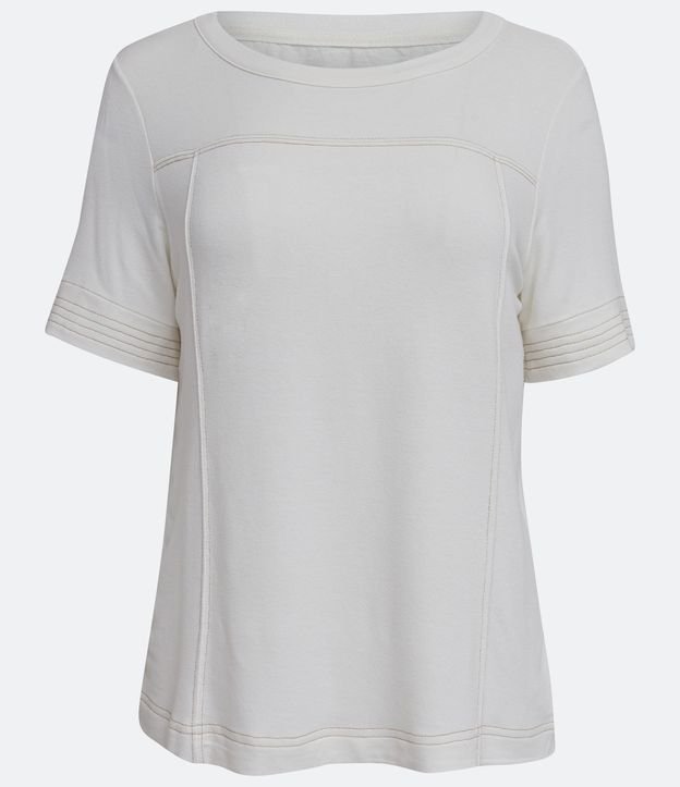 Camiseta em Viscose com Recortes Branco 5