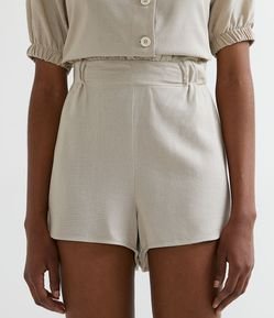 Short Clochard em Viscolinho com Cós Elástico