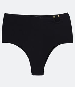 Biquíni Calcinha Hot Pants em Poliamida Texturizada com Detalhe Metálico na Lateral