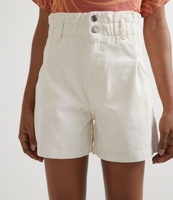 Short Mom em Sarja com Elástico no Cós