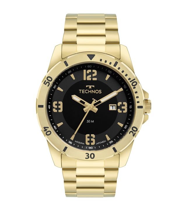 Relógio Technos Masculino com Pulseira em Aço Dourado e com Caixa em Aço Dourado 2115MYO1P