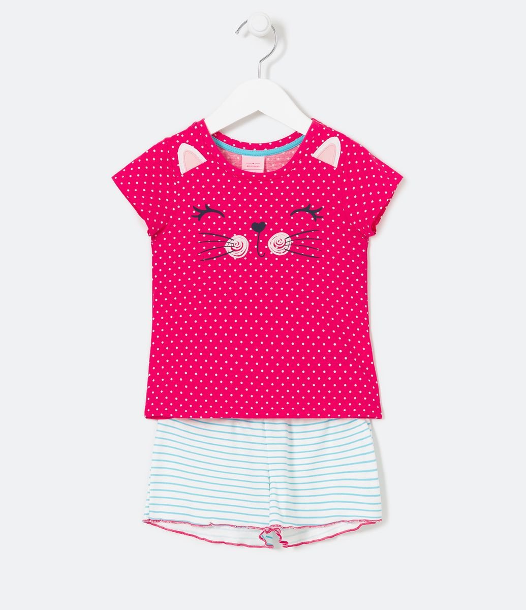 Pijama Infantil Feminino Gatinho Galáctico Elian