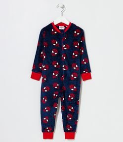 Pijama Jumper Infantil em Fleece com Estampa Homem Aranha - Tam 1 a 10 anos