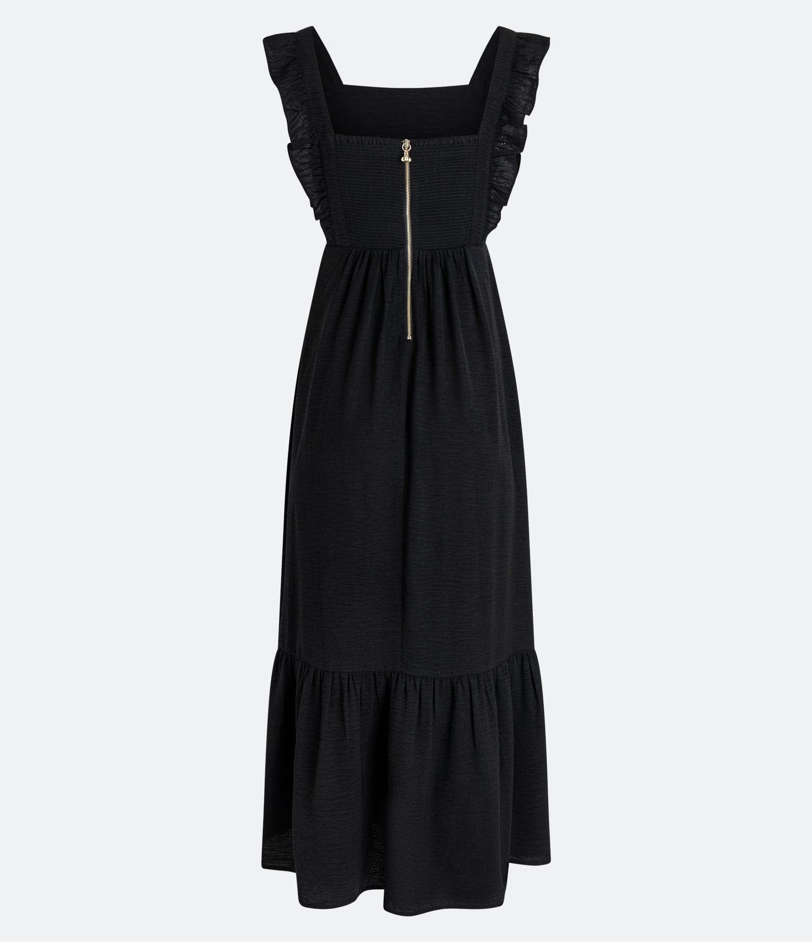 Vestido Longo com Babadinhos na Alça e Barra 8