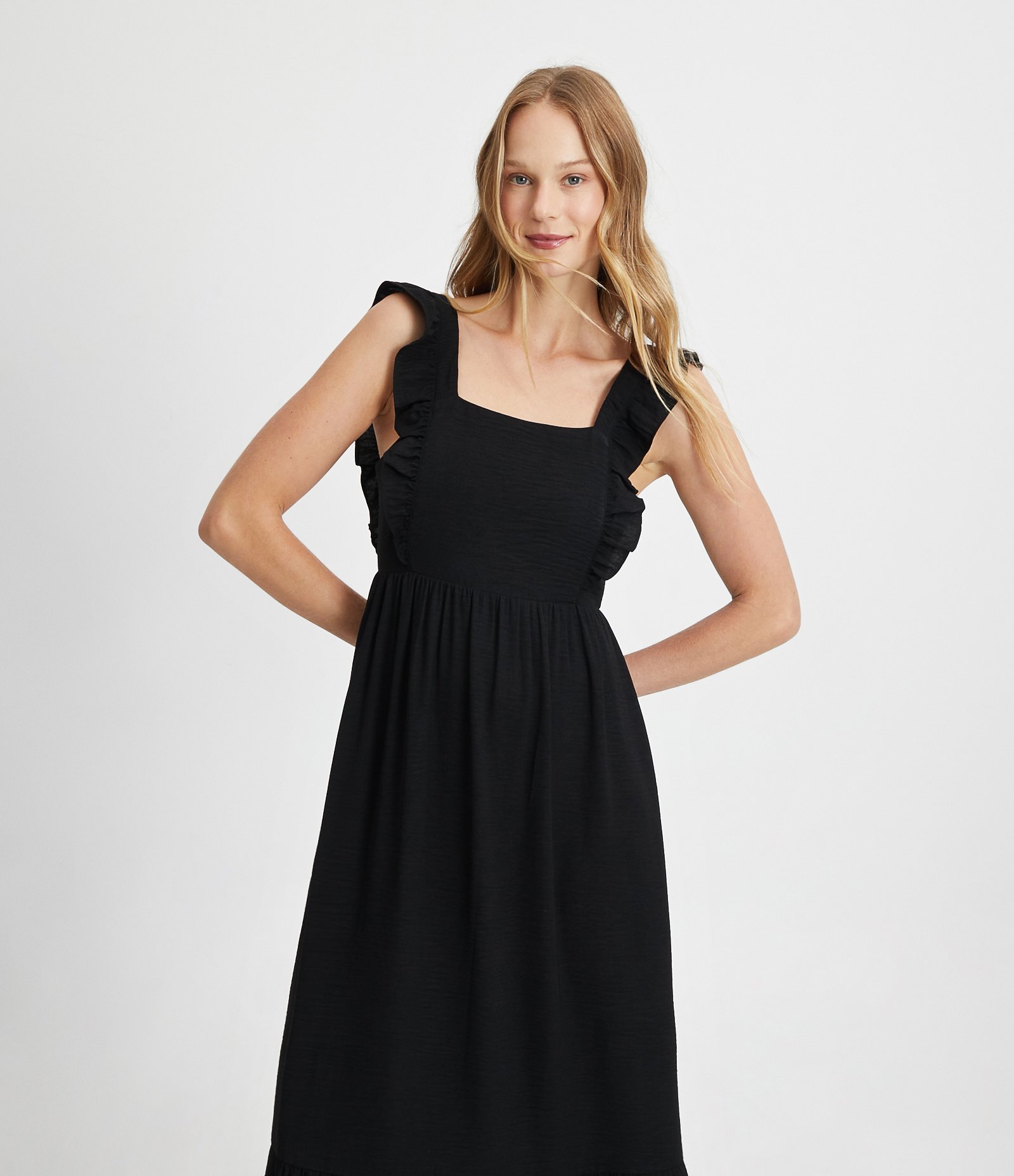 Vestido Longo com Babadinhos na Alça e Barra 2