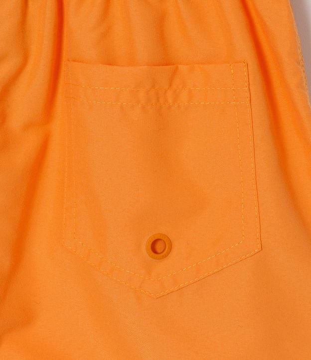 Bermuda de Baño Infantil sin Estampado - Talle 5 a 14 años Naranja 4