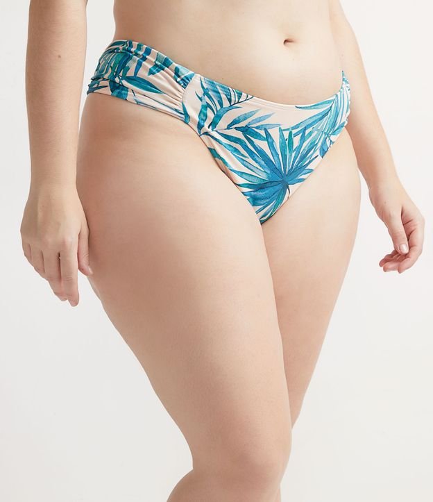Biquíni Calcinha em Poliamida com Estampa de Folhagem Curve & Plus Size