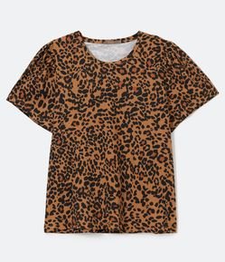 Blusa em Algodão com Estampa Animal Print Onça Curve & Plus Size