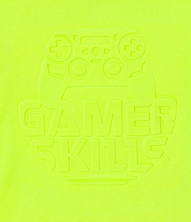 Sudadera Infantil en Algodón con Estampado Game Neón - Talle 5 a 14 años Verde 4