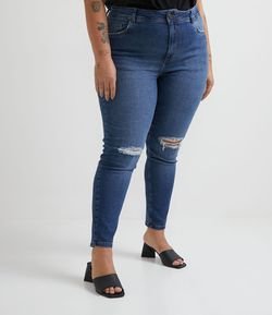 Calça Skinny Push Up Jeans com Puidos Curve & Plus Size