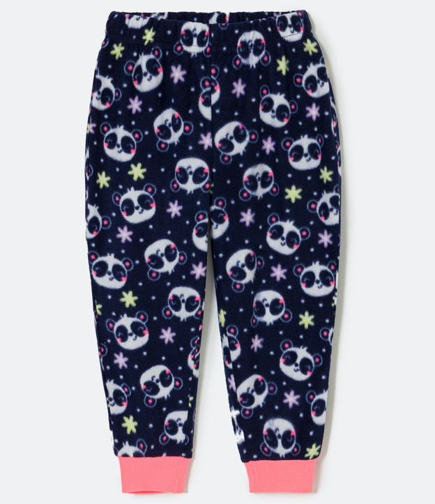 Pijama Largo Infantil en Fleece con Bordado de Panda Bailarina - Talle 1 a 4 años Violeta 4