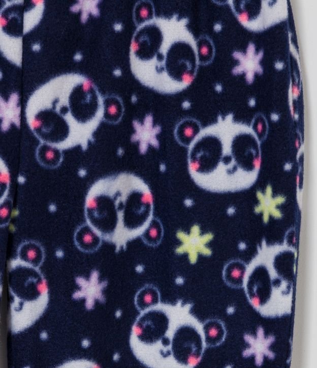 Pijama Largo Infantil en Fleece con Bordado de Panda Bailarina - Talle 1 a 4 años Violeta 5