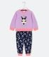 Imagem miniatura do produto Pijama Largo Infantil en Fleece con Bordado de Panda Bailarina - Talle 1 a 4 años Violeta 1