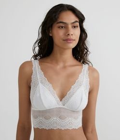 Sutiã Top Alongado em Renda sem Bojo