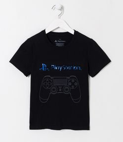 Camiseta Infantil em Algodão com Estampa Playstation - Tam 5 a 14 anos