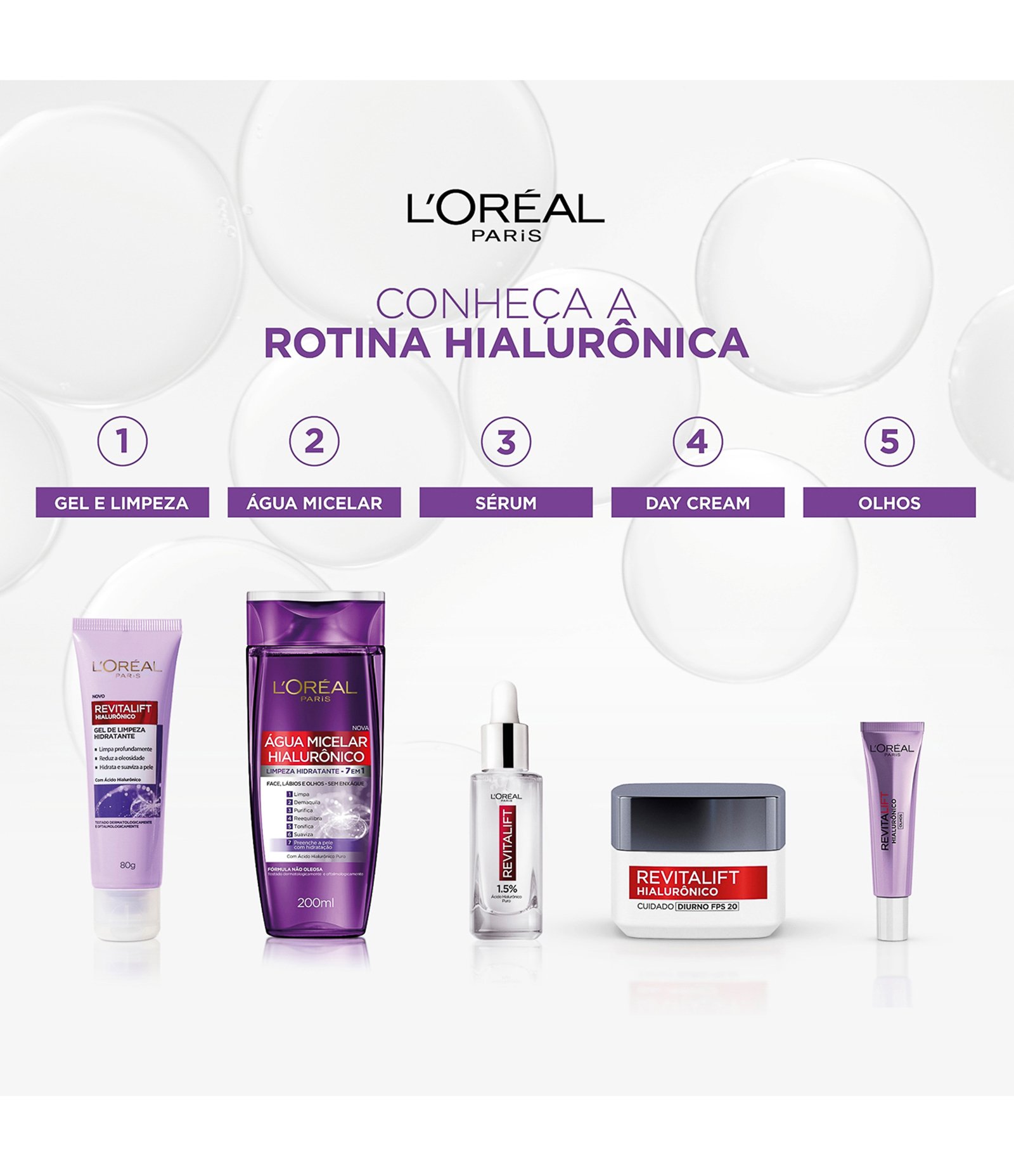 Gel de Limpeza Anti-idade L'Oréal Paris Revitalift Hialurônico, 80g 80g 5