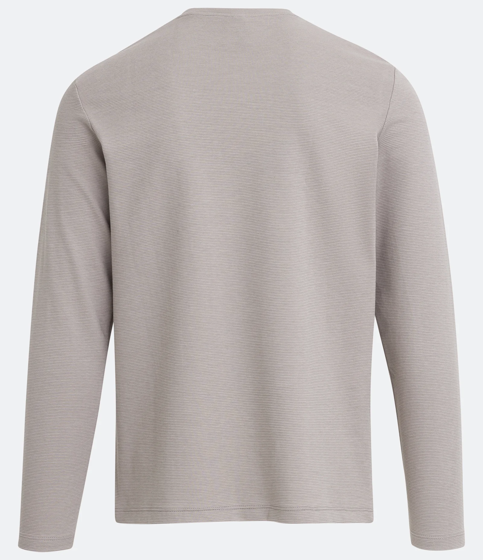 Camiseta Slim em Algodão Canelado com Manga Longa Cinza Claro 2