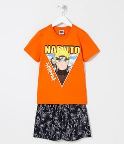 Pijama Infantil Curto com Estampa do Naruto - Tam 5 a 14 anos