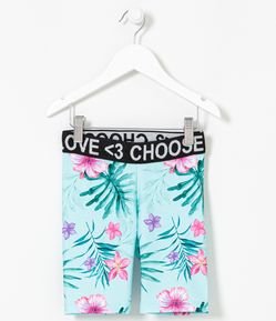 Short Infantil Esportivo Estampa Floral - Tam 5 a 14 anos