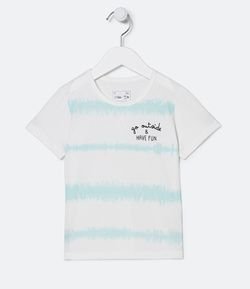 Camiseta Infantil Tie Dye com Estampas no Peito - Tam 1 a 5 anos