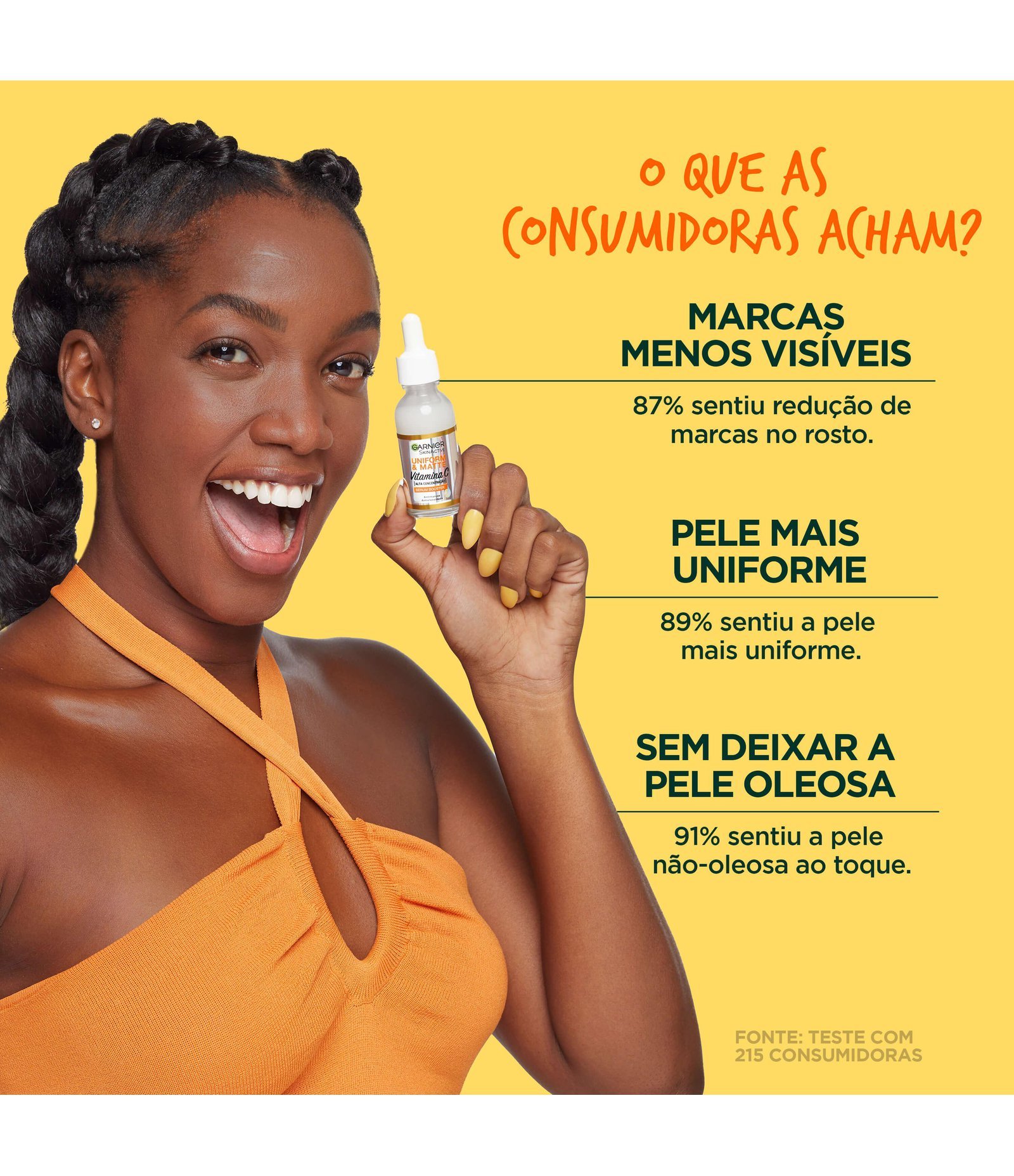 Sérum Facial Antimarcas Garnier Uniform & Matte Vitamina C, 30ml 30ml 3