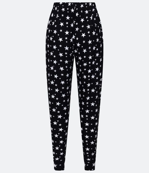 Pantalón de Pijama con Estampado de Estrellas Negro 5
