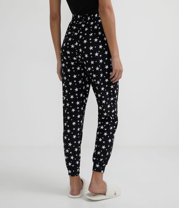 Pantalón de Pijama con Estampado de Estrellas Negro 2