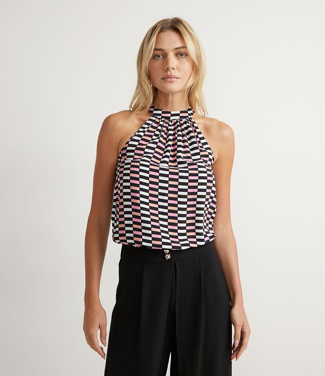blusa halter neck