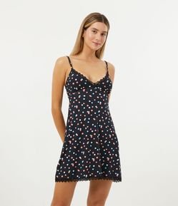 Camisola Curta em Microfibra com Estampa Poá Colorido