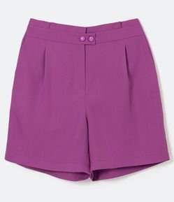 Bermuda em Crepe com Botões no Cós Curve & Plus Size