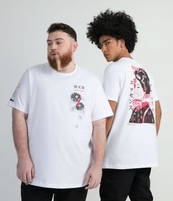 Camiseta Silk Gueixa Peito, Costas e Manga