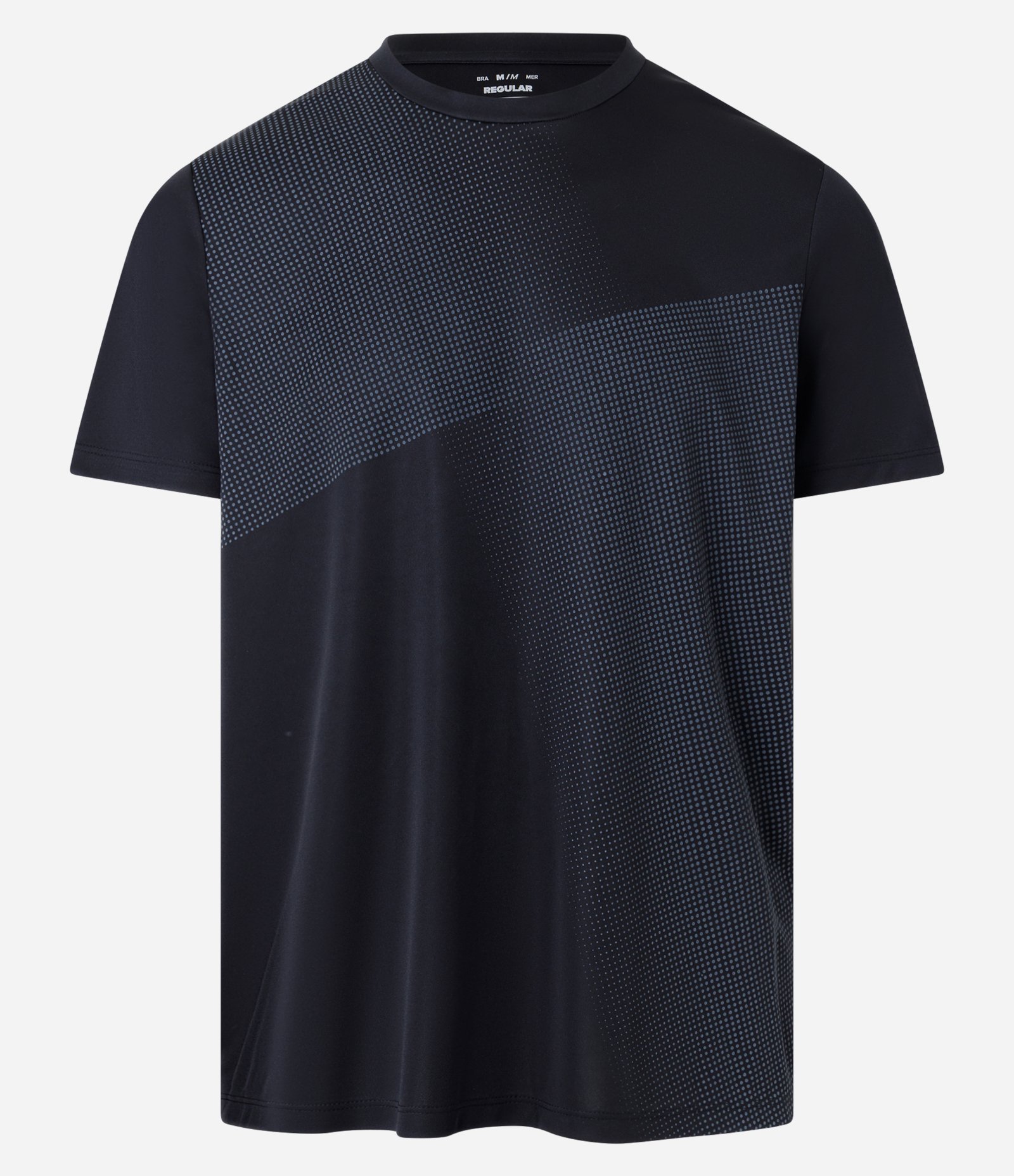 Camiseta Esportiva com Tecnologia Dry e Proteção UV Preto Azulado 4