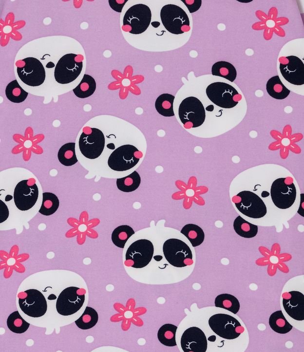 Pijama Largo Infantil con Estampado de Pandas - Talle 4 a 14 años Violeta 3