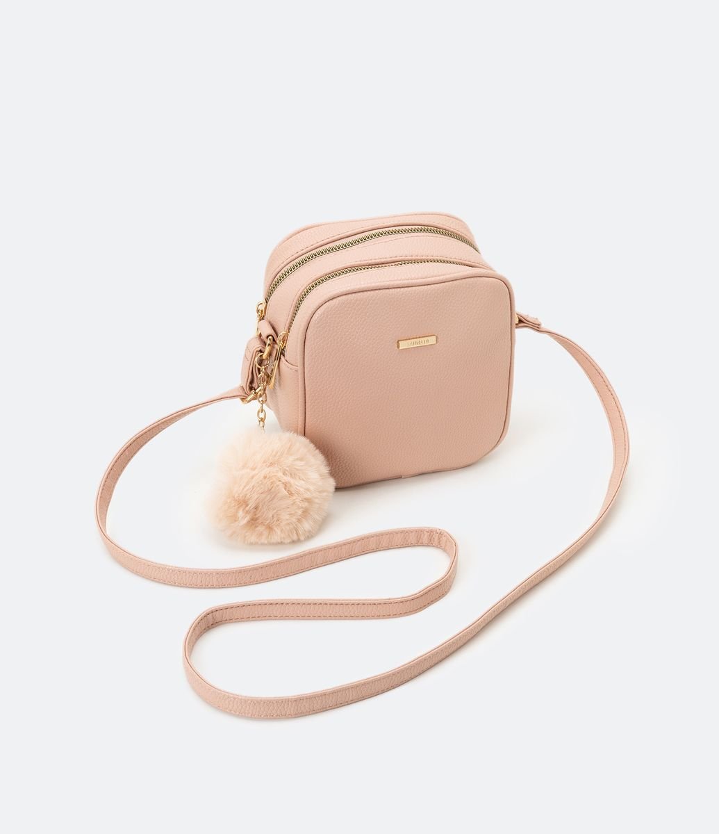 pom pom crossbody bolsa