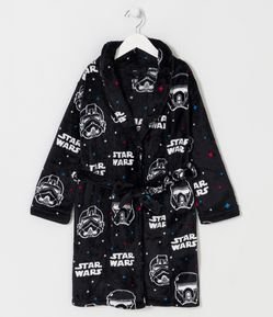 Roupão Infantil em Fleece com Estampas do Star Wars - Tam P ao GG