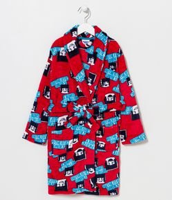 Roupão Infantil em Fleece com Estampa Minecraft - Tam P ao GG