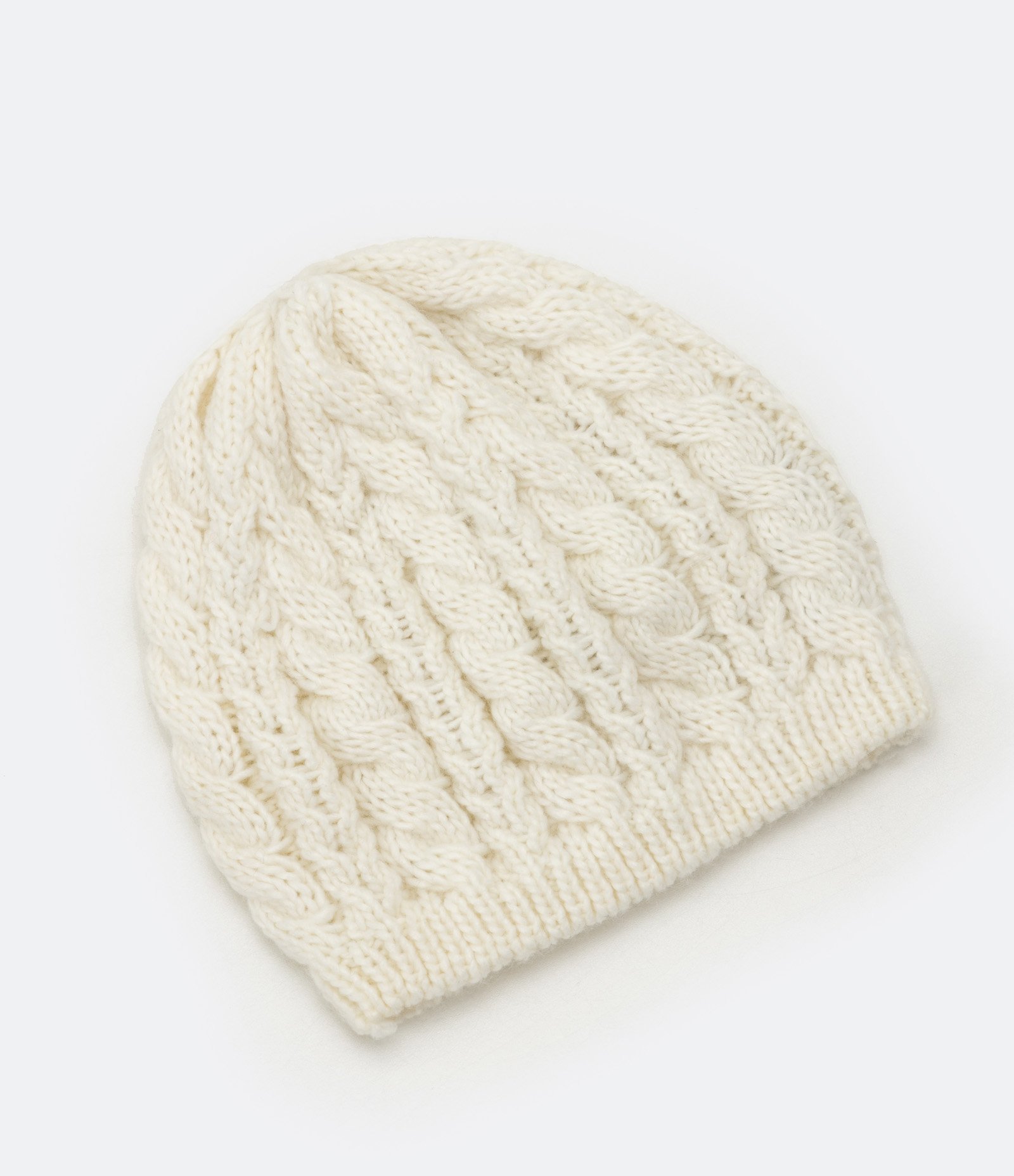 Gorro em Tricô Texturizado Bege 1