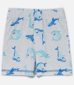 Pijama Infantil Curto com Estampas de Tubarões - Tam 1 a 4 anos