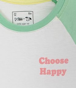 Camiseta Infantil com Estampa Choose Happy - Tam 1 a 5 anos