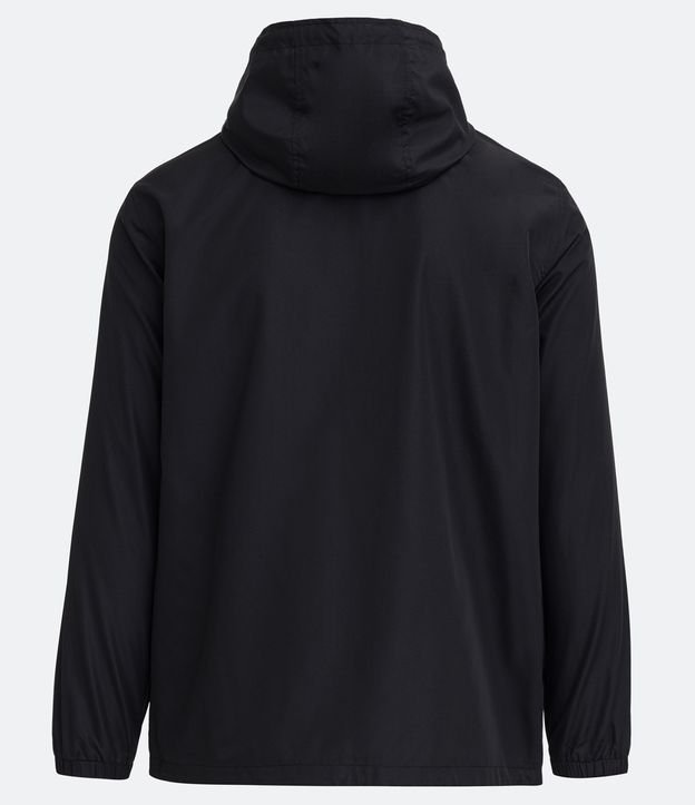 Campera Cortaviento con Capucha y Bolsillos Negro 8